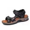 Men's Casual Genuine Leather Open-Toe Beach Sandals with Air Cushion - Lightweight and Plus Size for Outdoor Activities.