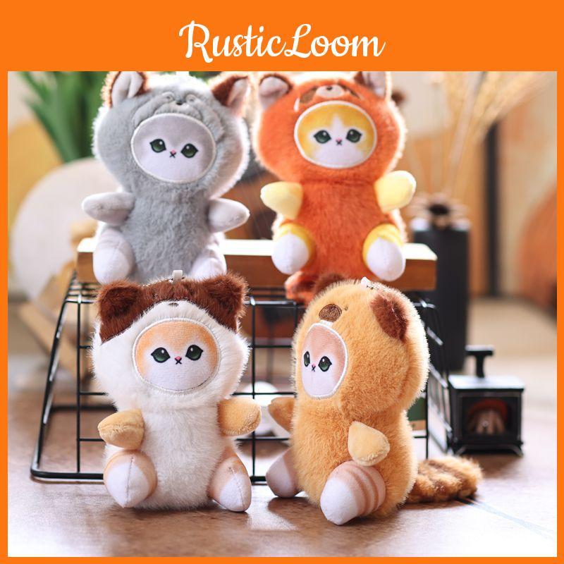 Cuter Cat Capybara Plush Pendant Soft Stuffed Animal Toy Keychain Gift For Kids