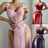 Women's Sleepwear  Spaghetti Strap Dress  Transparent Sexy Nightgowns Lace Slip Pajamas  Sexy Set Lingerie
