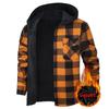 Camicia a quadri spessa in flanella con fodera in peluche da uomo