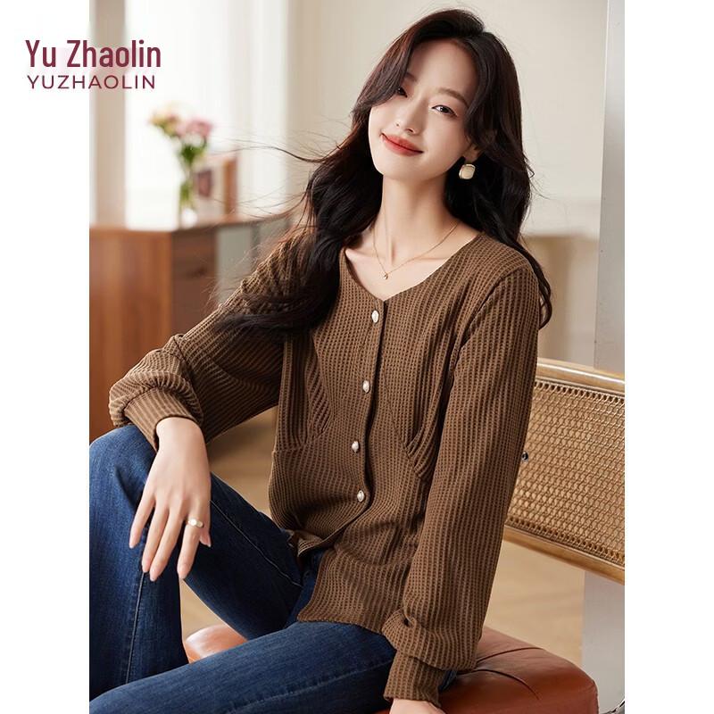 

Yuzhaolin Women s Waffle Textured V-Neck Long Sleeve Shirt S