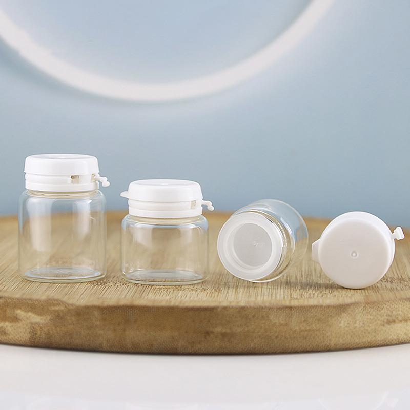 2/5Pcs Clear Travel Bottle Empty Leak-Proof Essence Bottled With Flip-Top Glass Cosmetic Containers Makeup Remover & Lotion