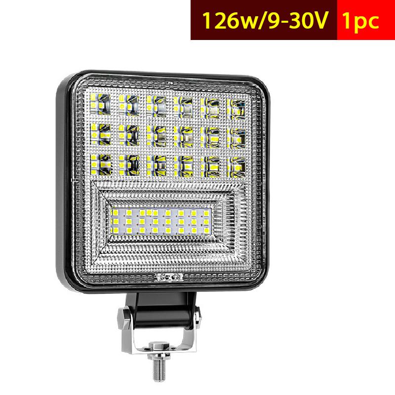 48w/126w Truck Off-road Suv Car Headlights Night Driving Lights Fog Lights 12v/9-30v Led Work Lights Square Spotlights/floodligh