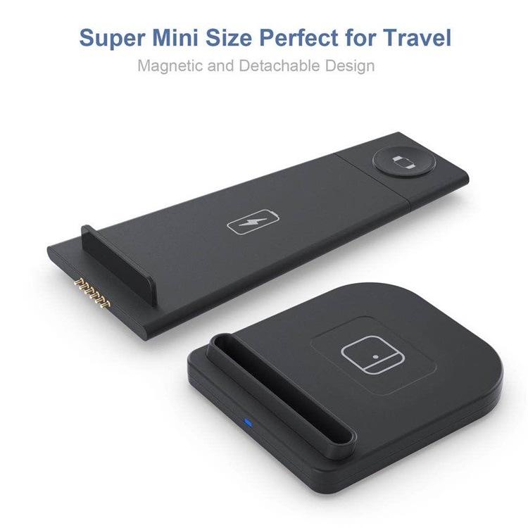 10W Wireless Charger Stand For IPhone 14 13 12 11 XR 8 Apple Watch 3 In 1 Qi Fast Charging Dock Station for Airpods Pro IWatch 7