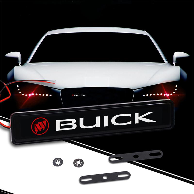 Car Front Grille Sticker Badge Head Grill R LINE Emblem LED Light For Buick Verano Velite Lesabre Riviera Avenir GL6 GL8 Envision Excelle