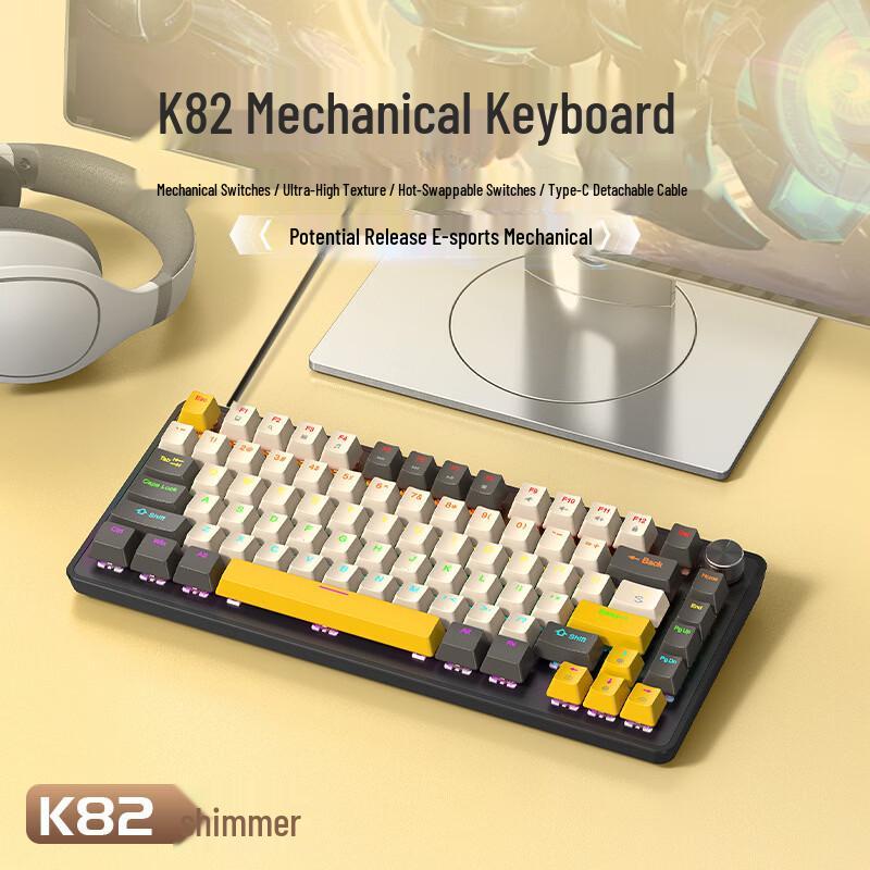 OLOEY Compact Mechanical Gaming Keyboard with Knob