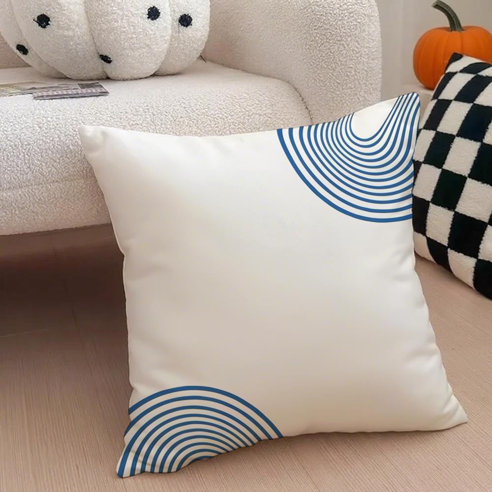 Minimalist Wave Lines Pillow Minimalist Art Cushion Cover Throw Pillow Cover Hidden Button Durable Polyester Chair Cushion