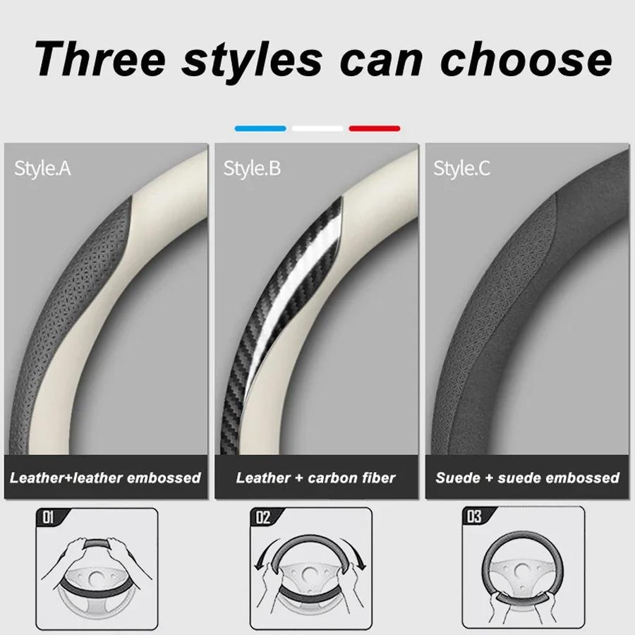 38cm/ 15in Carbon Fiber Car Steering Wheel Cover For Genesis GV60 GV70 GV80 G80 G70 G90 2025 2025 Breathable Auto Decoration