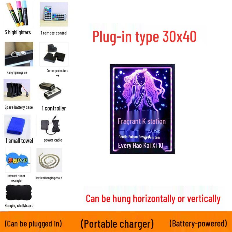 LED Blackboard Stall Display Sign - Luminous Advertising Menu Board