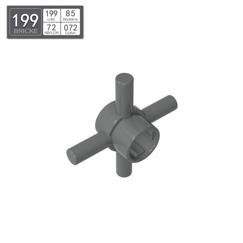BRICKE 48723 Багатогранний блоковий з'єднувач з отвором для центральної осі, сумісний з LEGO