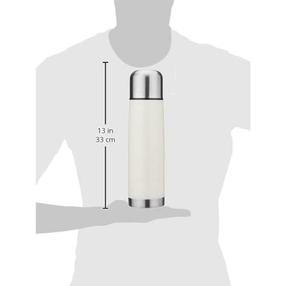 Stainless Steel Insulated 24 Hours Hot or Cold Bottle Thermos Flask, 1000 Ml, Off White