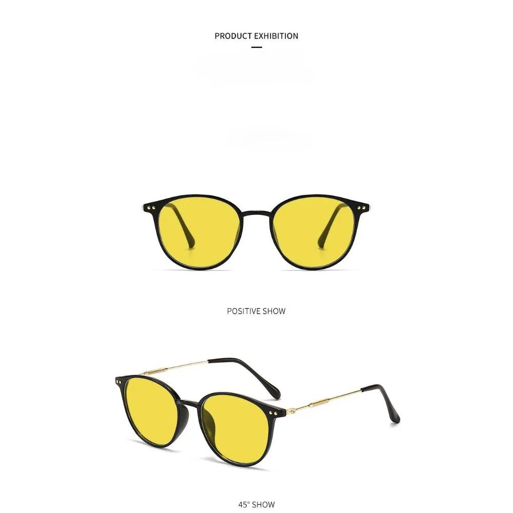 Fashionable Ultralight Night Vision Myopia Glasses Unisex Classic Round Frame Anti-Glare Driving Day & Night Near Sight Eyewear