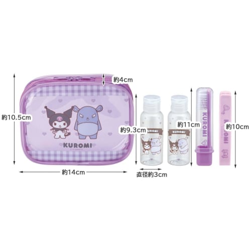 Skater Travel Set Toothbrush Comb Pouch Bottle Mobile Travel Kuromi Friends Sanrio TRVS1-A