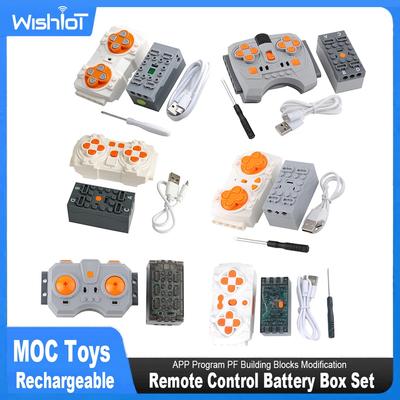 Ensemble Télécommande MOC Boîtier de Batterie Rechargeable Bluetooth Contrôle de Vitesse Moteur M Application Programmation Modification Blocs de Construction PF