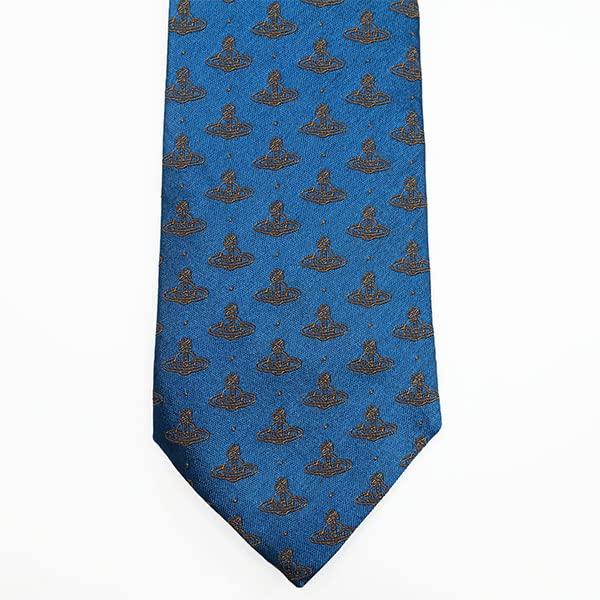 VIVIENNE WESTWOOD Tie VW127 Madonna (8.5cm Wide) Blue/Brown [Used]