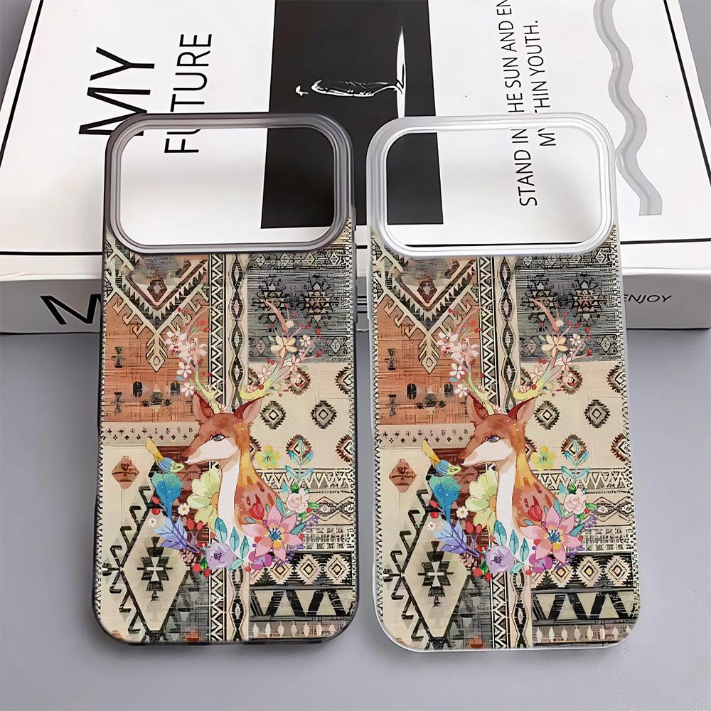 Cloth Patterned Deer Phone Case For IPhone 17 Pro Max 17Air 11 13 12 14 15 16 Plus Soft Silicone Fashion 15 Pro Cover Case