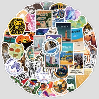50 Afrikanische Geographie Serie Graffiti Aufkleber Wasserbecher Koffer Wasserdichte Dekorative Aufkleber Kreative DIY Aufkleber