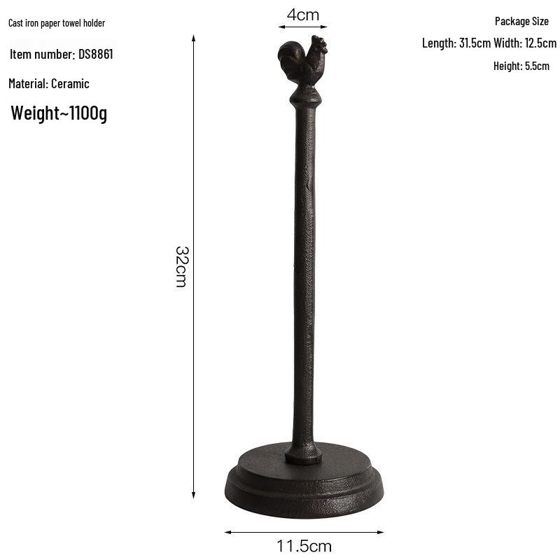 Nordic Cast Iron Cat Paper Towel Holder for Kitchen or Picnic