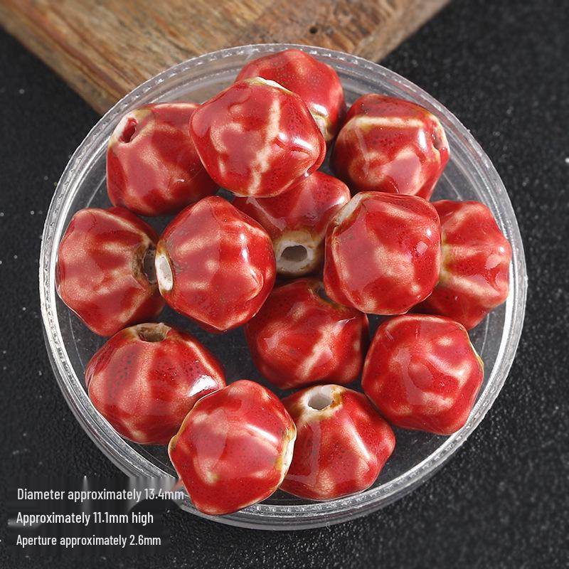 Retro Colored Irregular Ceramic Rhombus Beads for Bracelets
