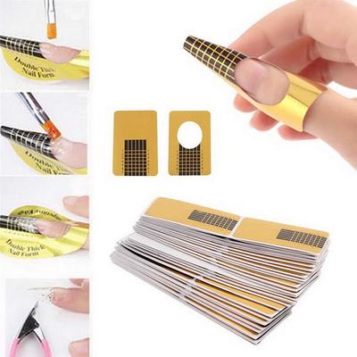 100Pcs Nail Art Tips Extension Forms Guide French Diy Tool Acrylic Uv Gel,