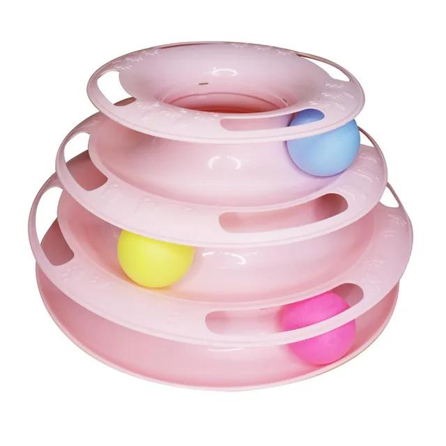 New 3/4 Levels Cats Toy Tower Tracks Cat Toys Interactive Cat Intelligence Training Amusement Plate Tower Pet Products Cat Tunne