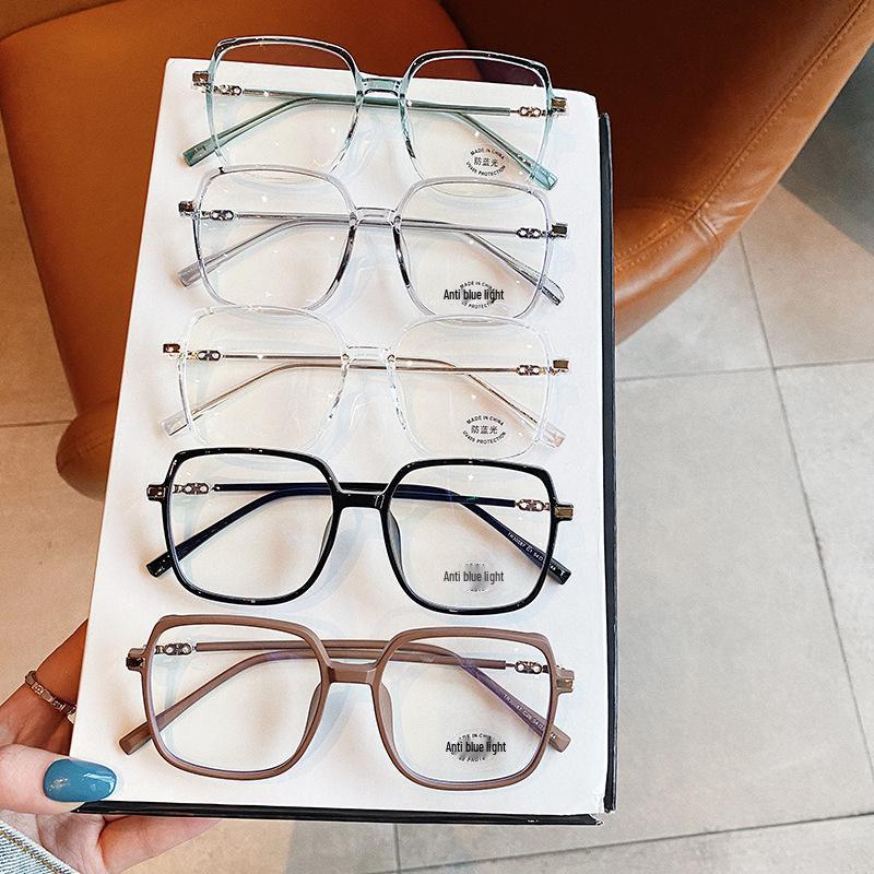 Trendy Korean Anti-Blue Light Matte Square Glasses for Women - Prescription-Compatible