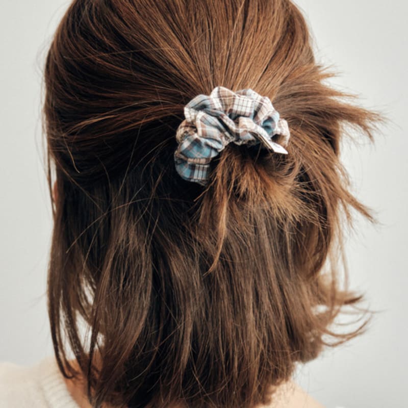 CITTA Vintage Check Mini Doughnut Scrunchie_CTA933(4color)