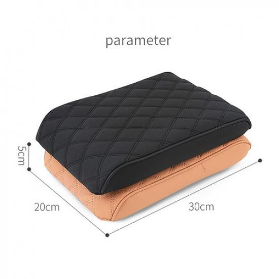 Modified Black PU Leather Car Armrest Pad Center Console Armrest Box Cover Mat