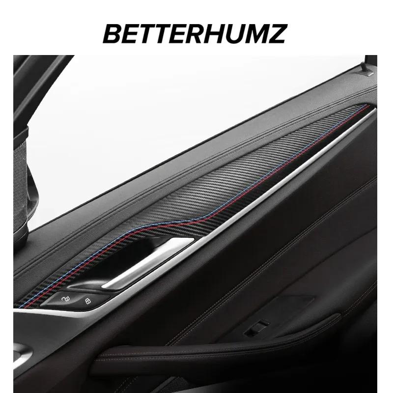Betterhumz For BMW G30 G38 Series 5 2018- Made of Alcantara Auto Door Window Trim Strip Stickers Car Interior Tuning Accessories