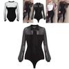 Women Sleeve Long Sexy Stretch Bodycon Bodysuit Tops Casual Leotard Plain Shirt