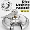 With 2 Keys Round Disc Lock Compact Security Lock Durable Disc Locking Padlock  Outdoor Use