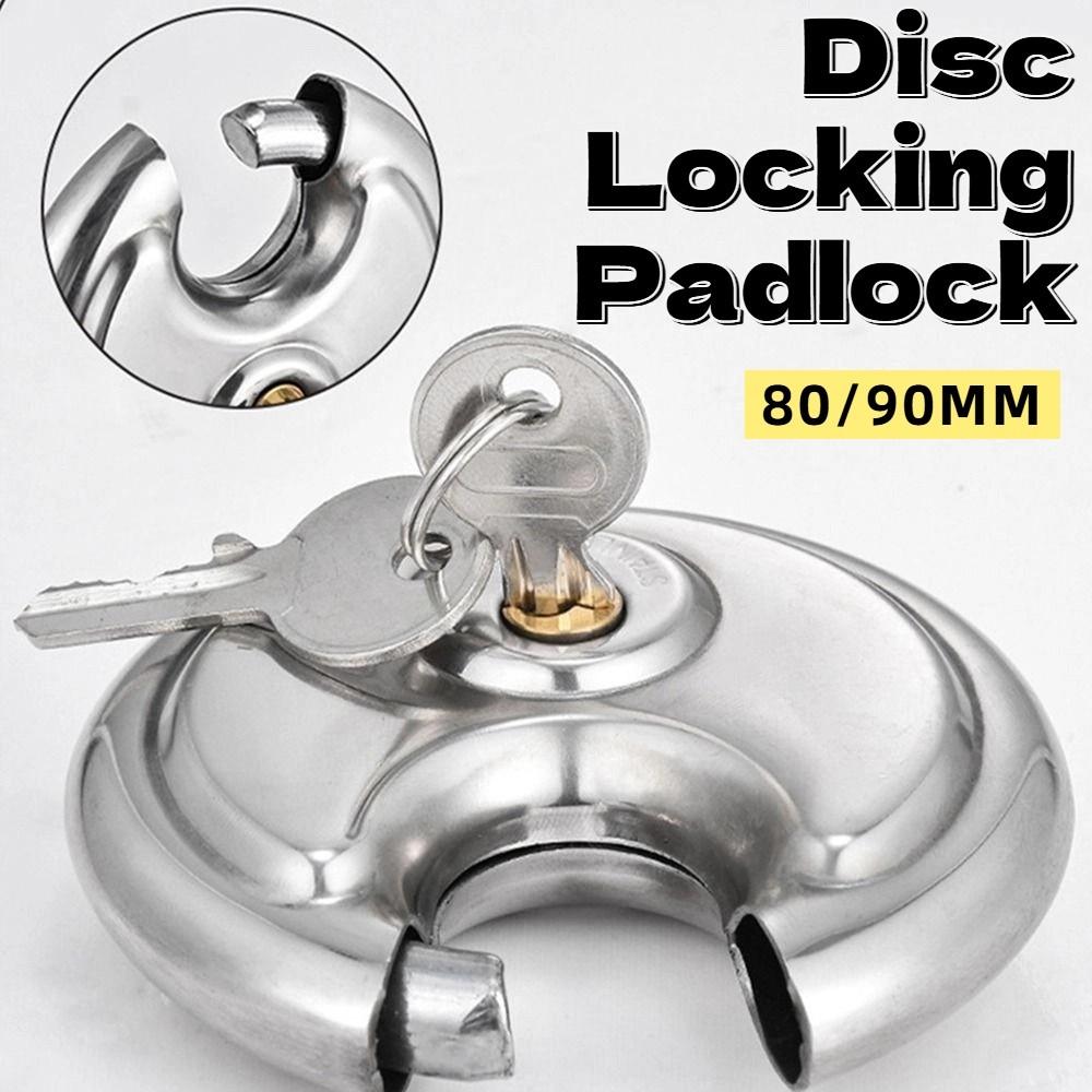 Stainless Steel Disc Locking Padlock Compact Security Lock Durable Round Disc Lock  Indoor Use