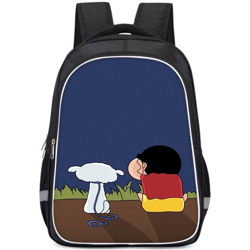 Spacious Crayon Shin-chan Oxford Cloth Backpack Lightweight School Bag For Kids