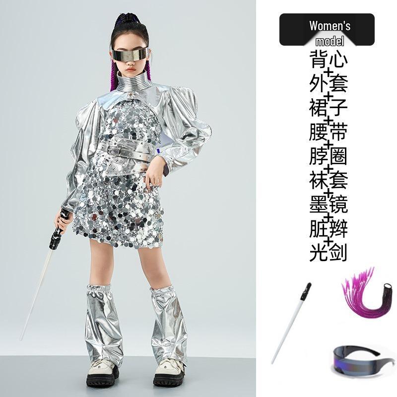 Kids' Cheerleading & Hip Hop Dance Sequin Costumes: Trendy Drummer-Inspired Outfits for Boys & Girls