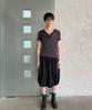 PARADIGMFILM [Ep.02] Slub Layered Henley Neck Knit Top (Charcoal)