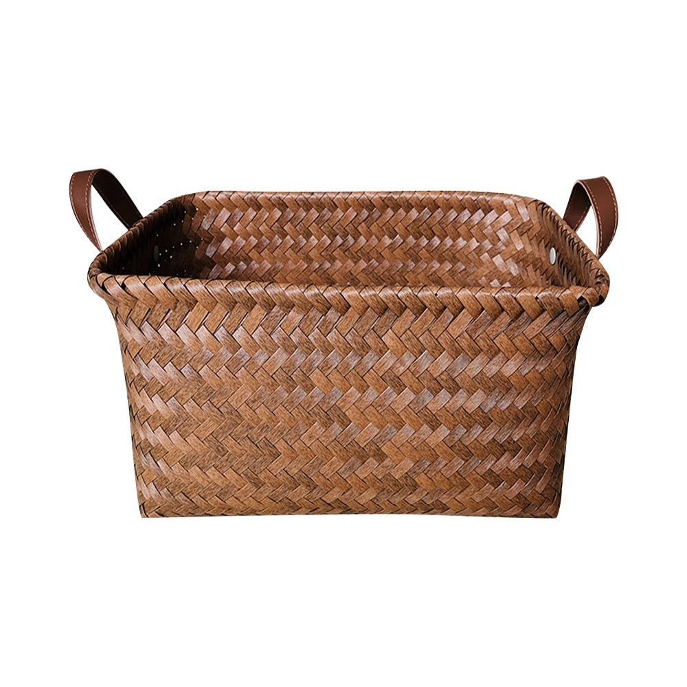 

Brown Sundries Organization Basket Rectangle Round Dirty Clothes Basket Storage Basket Laundry Rectangle-XL