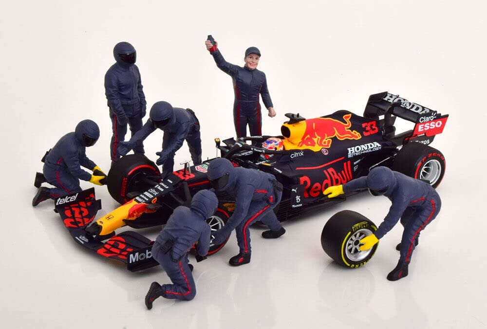 American Diorama Pit Crew Set III Blue Figure Set American Diorama Pit Crew Metal Figures Set 1/18 7-piece [item]