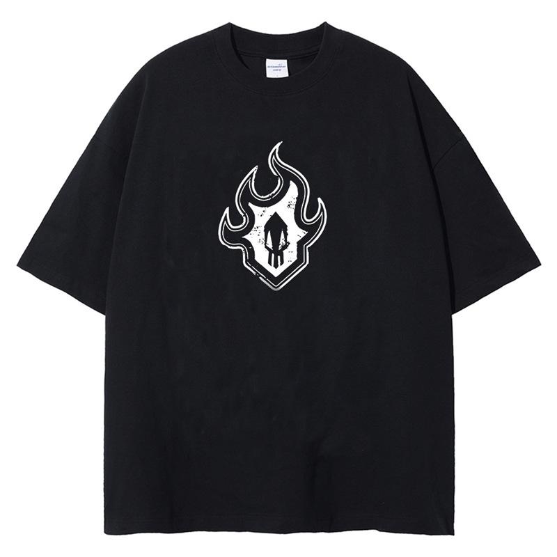 Harajuku Vintage Black Anime Print Men's Streetwear T-Shirt