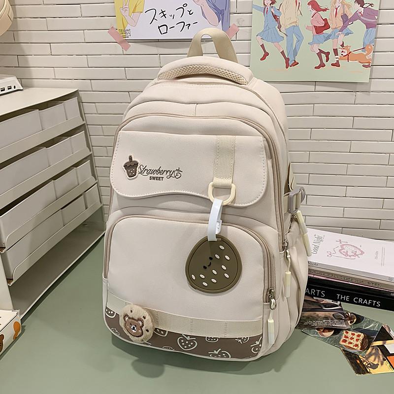 Großer Nylon-Rucksack im Bärenstil mit atmungsaktivem Design für Schule und Universität