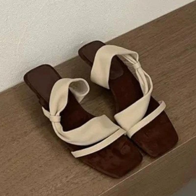 Fashion Women'S Fashion Retro Sandals Open Toe Fine Heel Sandals Slippers Casual High Heels Slipper Flip Flops for Women 2025 Trend