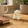 Office Desk Greenery Decor Leisure Fishing Frog/Cat/Panda/Bear Statue Ornaments, Clear Mini Vases Miniature Resin Cat Frog Panda Figurines Cute