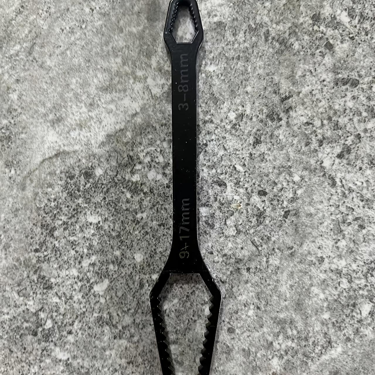 

1 шт. Универсальный саморегулирующийся гаечный ключ 3-17 мм, Металлический гидравлический многофункциональный торцевой ключ для ремонта автомобилей и велосипедов, Не требует электричества чёрный