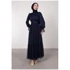 Damen-Hijab-Abendkleid in voller Länge mit Gürtel und Bodenrüschen aus Tüll