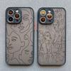 Abstract Geometric Art Line Face Phone Case for IPhone 15 14 Pro Max Plus 13 12 11 Pro Max Mini 7 8 Plus X XS XR Shockproof Case