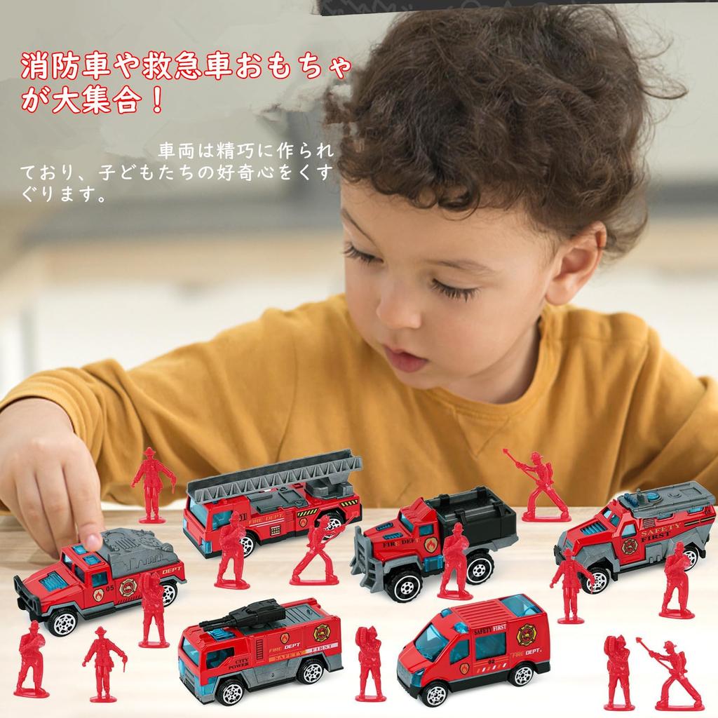 Huang Yem Hasičské auto Hračka, Dětská Mini Natahovací Sada Vozidel pro Nouzové Záchranné Služby, Skvělý Dárek pro Kluky a Holky, K Narozeninám nebo Vánocům