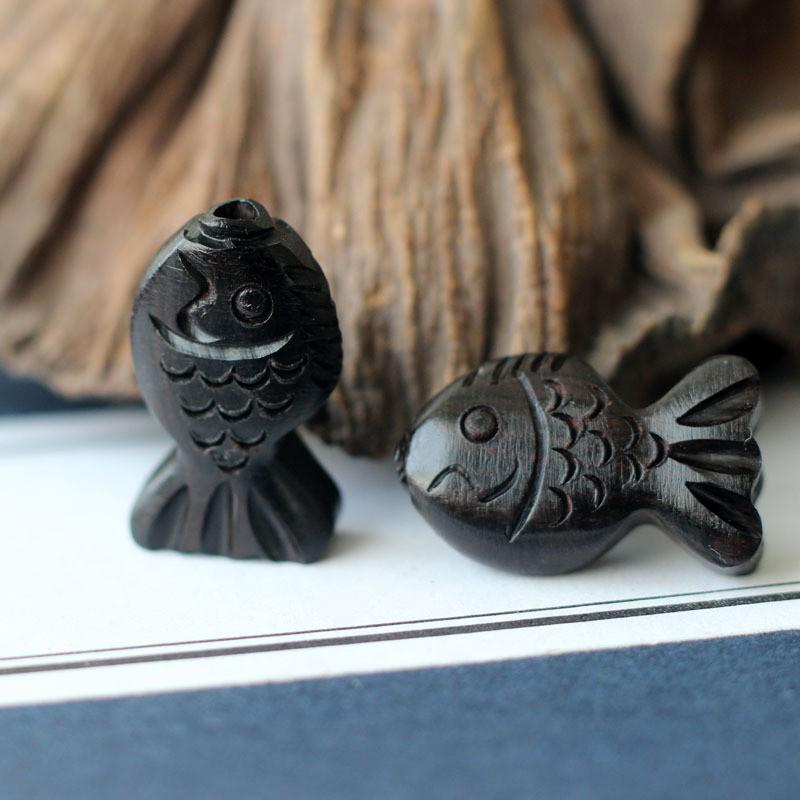 Ebony Wood Handmade Fish Charms & Pendants for Jewelry DIY
