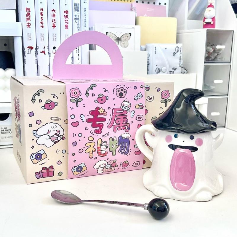 Birthday gift cute funny ghost mug boys and girls bizarre ceramic water cup souvenir gift box
