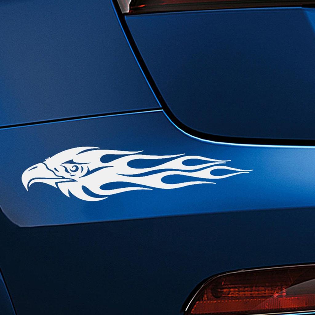Patonde Eagle Vehicle Decal, Eagle Motorcycle Sticker - 2 Car Decals - Flame Eagle