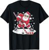 Funny Christmas Santa Playing Ice Hockey Xmas Sport T-Shirt