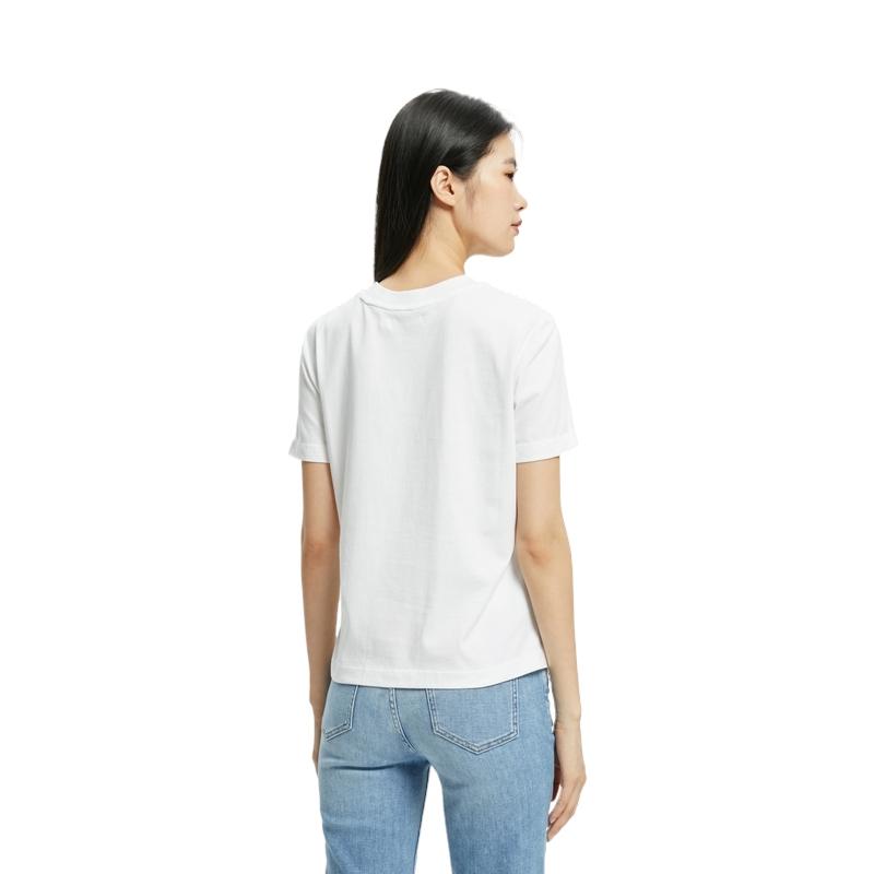 Calvin Klein Casual Cotton Slim Fit Embroidered Round Neck Short Sleeve T-Shirt Unisex Tops 40WH105-540